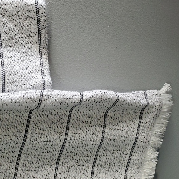 T by Talbots women's size SP small petite white black cotton blend top fringe - Picture 10 of 16